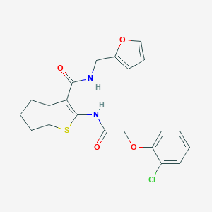 molecular formula C21H19ClN2O4S B257438 2-{[(2-chlorophenoxy)acetyl]amino}-N-(furan-2-ylmethyl)-5,6-dihydro-4H-cyclopenta[b]thiophene-3-carboxamide 