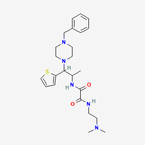 molecular formula C24H35N5O2S B2574387 N-[2-(4-benzylpiperazin-1-yl)-1-methyl-2-thien-2-ylethyl]-N'-[2-(dimethylamino)ethyl]ethanediamide CAS No. 847194-28-9
