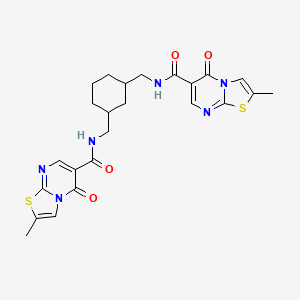 molecular formula C24H26N6O4S2 B2574389 N,N'-(环己烷-1,3-二甲亚基)双(2-甲基-5-氧代-5H-噻唑并[3,2-a]嘧啶-6-甲酰胺) CAS No. 896023-89-5