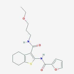 molecular formula C19H24N2O4S B257439 N-{3-[(3-ethoxypropyl)carbamoyl]-4,5,6,7-tetrahydro-1-benzothiophen-2-yl}furan-2-carboxamide 