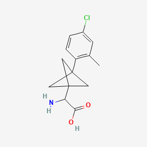 molecular formula C14H16ClNO2 B2574397 2-Amino-2-[3-(4-chloro-2-methylphenyl)-1-bicyclo[1.1.1]pentanyl]acetic acid CAS No. 2287261-33-8