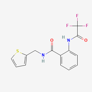 molecular formula C14H11F3N2O2S B2574404 N-(2-噻吩甲基)-2-[(2,2,2-三氟乙酰)氨基]苯甲酰胺 CAS No. 329699-44-7