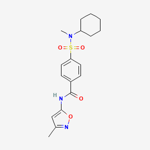 molecular formula C18H23N3O4S B2574405 4-(N-环己基-N-甲基磺酰氨基)-N-(3-甲基异恶唑-5-基)苯甲酰胺 CAS No. 1021224-36-1