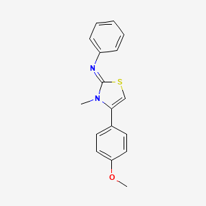 molecular formula C17H16N2OS B2574407 4-(4-methoxyphenyl)-3-methyl-N-phenyl-1,3-thiazol-2-imine CAS No. 300713-46-6