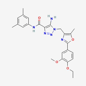 molecular formula C25H28N6O4 B2574411 5-amino-N-(3,5-dimethylphenyl)-1-{[2-(4-ethoxy-3-methoxyphenyl)-5-methyl-1,3-oxazol-4-yl]methyl}-1H-1,2,3-triazole-4-carboxamide CAS No. 1251616-04-2