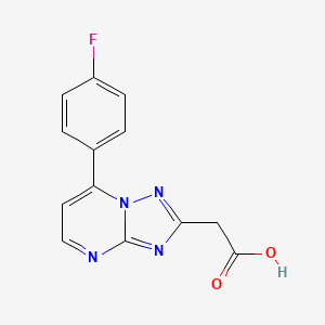 molecular formula C13H9FN4O2 B2574414 [7-(4-Fluorophenyl)[1,2,4]triazolo[1,5-a]pyrimidin-2-yl]acetic acid CAS No. 1160245-79-3