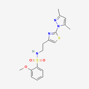 N-(2-(2-(3,5-dimethyl-1H-pyrazol-1-yl)thiazol-4-yl)ethyl)-2-methoxybenzenesulfonamide