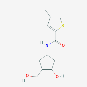 molecular formula C12H17NO3S B2574420 N-(3-羟基-4-(羟甲基)环戊基)-4-甲基噻吩-2-甲酰胺 CAS No. 1421481-99-3