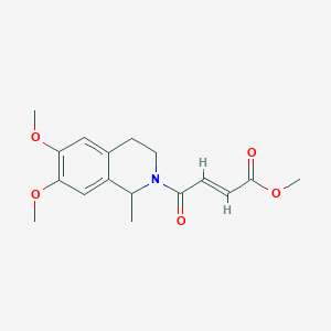 molecular formula C17H21NO5 B2574422 Methyl (E)-4-(6,7-dimethoxy-1-methyl-3,4-dihydro-1H-isoquinolin-2-yl)-4-oxobut-2-enoate CAS No. 2411329-44-5