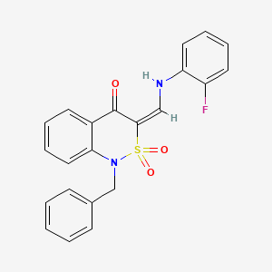 (3E)-1-benzyl-3-{[(2-fluorophenyl)amino]methylene}-1H-2,1-benzothiazin-4(3H)-one 2,2-dioxide