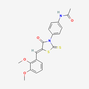 molecular formula C20H18N2O4S2 B2574426 (Z)-N-(4-(5-(2,3-dimethoxybenzylidene)-4-oxo-2-thioxothiazolidin-3-yl)phenyl)acetamide CAS No. 868146-89-8
