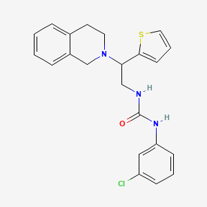 molecular formula C22H22ClN3OS B2574427 1-(3-chlorophenyl)-3-(2-(3,4-dihydroisoquinolin-2(1H)-yl)-2-(thiophen-2-yl)ethyl)urea CAS No. 898424-46-9