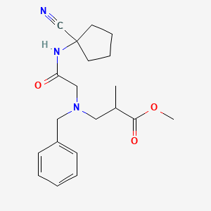 molecular formula C20H27N3O3 B2574433 Methyl 3-[benzyl-[2-[(1-cyanocyclopentyl)amino]-2-oxoethyl]amino]-2-methylpropanoate CAS No. 1252545-11-1