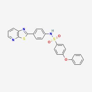 molecular formula C24H17N3O3S2 B2574435 4-phenoxy-N-(4-(thiazolo[5,4-b]pyridin-2-yl)phenyl)benzenesulfonamide CAS No. 863594-52-9