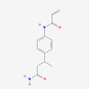 molecular formula C13H16N2O2 B2574447 3-[4-(Prop-2-enoylamino)phenyl]butanamide CAS No. 2361641-60-1