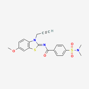 molecular formula C20H19N3O4S2 B2574458 4-(dimethylsulfamoyl)-N-(6-methoxy-3-prop-2-ynyl-1,3-benzothiazol-2-ylidene)benzamide CAS No. 941977-02-2