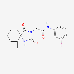 molecular formula C17H20FN3O3 B2574468 N-(3-氟苯基)-2-(6-甲基-2,4-二氧代-1,3-二氮杂螺[4.5]癸-3-基)乙酰胺 CAS No. 571940-96-0