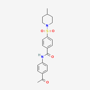 N-(4-acetylphenyl)-4-(4-methylpiperidin-1-yl)sulfonylbenzamide