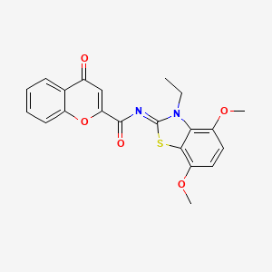 molecular formula C21H18N2O5S B2574475 N-(3-ethyl-4,7-dimethoxy-1,3-benzothiazol-2-ylidene)-4-oxochromene-2-carboxamide CAS No. 868369-73-7