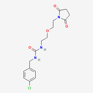 molecular formula C16H20ClN3O4 B2574476 1-(4-Chlorobenzyl)-3-(2-(2-(2,5-dioxopyrrolidin-1-yl)ethoxy)ethyl)urea CAS No. 2034232-58-9