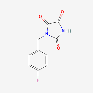 molecular formula C10H7FN2O3 B2574479 1-[(4-Fluorophenyl)methyl]imidazolidine-2,4,5-trione CAS No. 105686-00-8