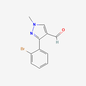 molecular formula C11H9BrN2O B2574486 3-(2-Bromophenyl)-1-methyl-1H-pyrazole-4-carbaldehyde CAS No. 1152503-90-6