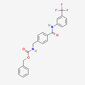 molecular formula C23H19F3N2O3 B2574492 苄基N-(4-{[3-(三氟甲基)苯胺基]羰基}苄基)氨基甲酸酯 CAS No. 860610-05-5