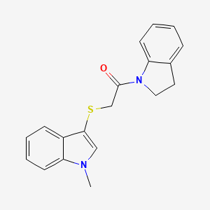 molecular formula C19H18N2OS B2574511 1-(吲哚-1-基)-2-((1-甲基-1H-吲哚-3-基)硫代)乙酮 CAS No. 450348-61-5