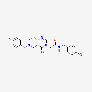 molecular formula C25H28N4O3 B2574512 N-(4-methoxybenzyl)-2-(6-(4-methylbenzyl)-4-oxo-5,6,7,8-tetrahydropyrido[4,3-d]pyrimidin-3(4H)-yl)acetamide CAS No. 1251599-52-6