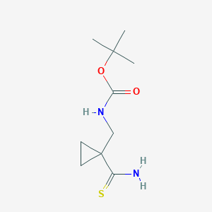 molecular formula C10H18N2O2S B2574520 Tert-butyl N-[(1-carbamothioylcyclopropyl)methyl]carbamate CAS No. 2353778-35-3