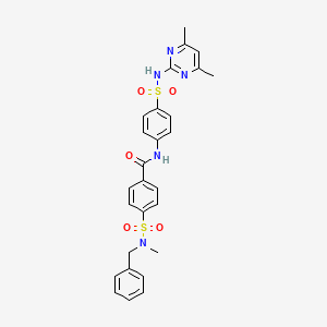 molecular formula C27H27N5O5S2 B2574531 4-(N-苄基-N-甲基磺酰氨基)-N-(4-(N-(4,6-二甲基嘧啶-2-基)磺酰氨基)苯基)苯甲酰胺 CAS No. 899362-01-7