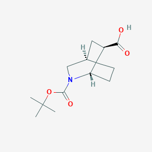 molecular formula C13H21NO4 B2574545 (1S,4R,6R)-2-(tert-butoxycarbonyl)-2-azabicyclo[2.2.2]octane-6-carboxylic acid CAS No. 863583-32-8