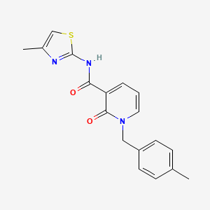 molecular formula C18H17N3O2S B2574546 1-(4-methylbenzyl)-N-(4-methylthiazol-2-yl)-2-oxo-1,2-dihydropyridine-3-carboxamide CAS No. 896366-62-4