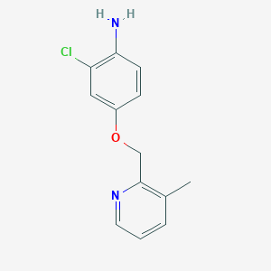 molecular formula C13H13ClN2O B2574554 2-Chloro-4-((3-methylpyridin-2-yl)methoxy)aniline CAS No. 1775098-31-1
