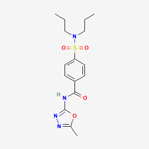 molecular formula C16H22N4O4S B2574555 4-(dipropylsulfamoyl)-N-(5-methyl-1,3,4-oxadiazol-2-yl)benzamide CAS No. 850936-49-1