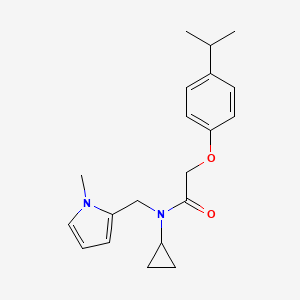 molecular formula C20H26N2O2 B2574557 N-环丙基-2-(4-异丙基苯氧基)-N-((1-甲基-1H-吡咯-2-基)甲基)乙酰胺 CAS No. 1286724-99-9