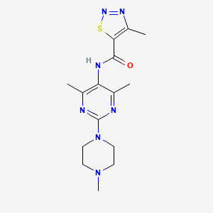 N-(4,6-dimethyl-2-(4-methylpiperazin-1-yl)pyrimidin-5-yl)-4-methyl-1,2,3-thiadiazole-5-carboxamide
