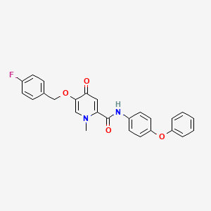 molecular formula C26H21FN2O4 B2574566 5-((4-fluorobenzyl)oxy)-1-methyl-4-oxo-N-(4-phenoxyphenyl)-1,4-dihydropyridine-2-carboxamide CAS No. 1021249-52-4