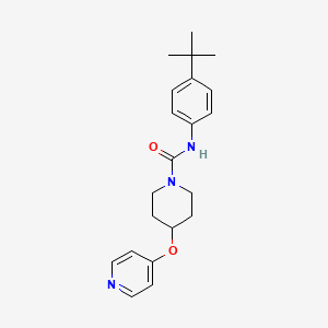 molecular formula C21H27N3O2 B2574571 N-(4-(tert-butyl)phenyl)-4-(pyridin-4-yloxy)piperidine-1-carboxamide CAS No. 2034471-07-1