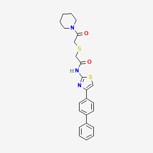 N-(4-([1,1'-biphenyl]-4-yl)thiazol-2-yl)-2-((2-oxo-2-(piperidin-1-yl)ethyl)thio)acetamide