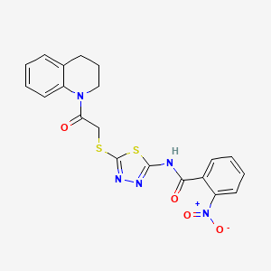 N-(5-((2-(3,4-dihydroquinolin-1(2H)-yl)-2-oxoethyl)thio)-1,3,4-thiadiazol-2-yl)-2-nitrobenzamide