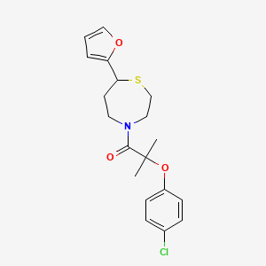2-(4-Chlorophenoxy)-1-(7-(furan-2-yl)-1,4-thiazepan-4-yl)-2-methylpropan-1-one
