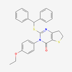 2-Benzhydrylsulfanyl-3-(4-ethoxyphenyl)-6,7-dihydrothieno[3,2-d]pyrimidin-4-one