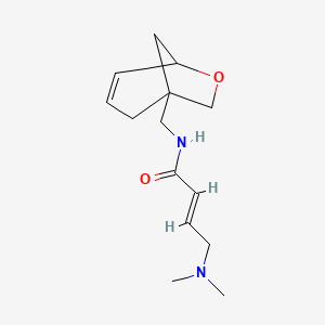 molecular formula C14H22N2O2 B2574598 (E)-4-(Dimethylamino)-N-(6-oxabicyclo[3.2.1]oct-3-en-1-ylmethyl)but-2-enamide CAS No. 2411337-28-3