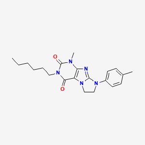 2-Hexyl-4-methyl-6-(4-methylphenyl)-7,8-dihydropurino[7,8-a]imidazole-1,3-dione