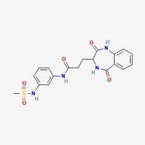 molecular formula C19H20N4O5S B2574631 3-(2,5-dioxo-2,3,4,5-tetrahydro-1H-1,4-benzodiazepin-3-yl)-N-(3-methanesulfonamidophenyl)propanamide CAS No. 1190839-15-6