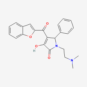 molecular formula C23H22N2O4 B2574635 4-(benzofuran-2-carbonyl)-1-(2-(dimethylamino)ethyl)-3-hydroxy-5-phenyl-1H-pyrrol-2(5H)-one CAS No. 618364-95-7