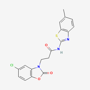 3-(5-chloro-2-oxobenzo[d]oxazol-3(2H)-yl)-N-(6-methylbenzo[d]thiazol-2-yl)propanamide