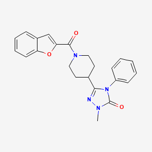 molecular formula C23H22N4O3 B2574641 3-(1-(benzofuran-2-carbonyl)piperidin-4-yl)-1-methyl-4-phenyl-1H-1,2,4-triazol-5(4H)-one CAS No. 1421484-38-9