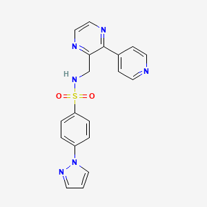 4-(1H-pyrazol-1-yl)-N-{[3-(pyridin-4-yl)pyrazin-2-yl]methyl}benzene-1-sulfonamide